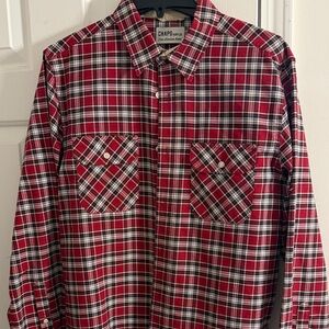 Chaps Red, White and Black Plaid Button-Down Shirt